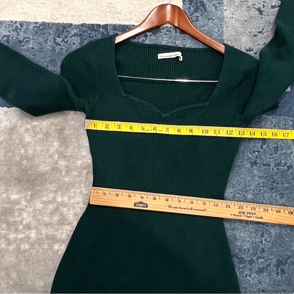Abercrombie & Fitch Dress Womens Long Sleeve Ribbed Mini Sweater Green Size MP - Picture 8 of 13